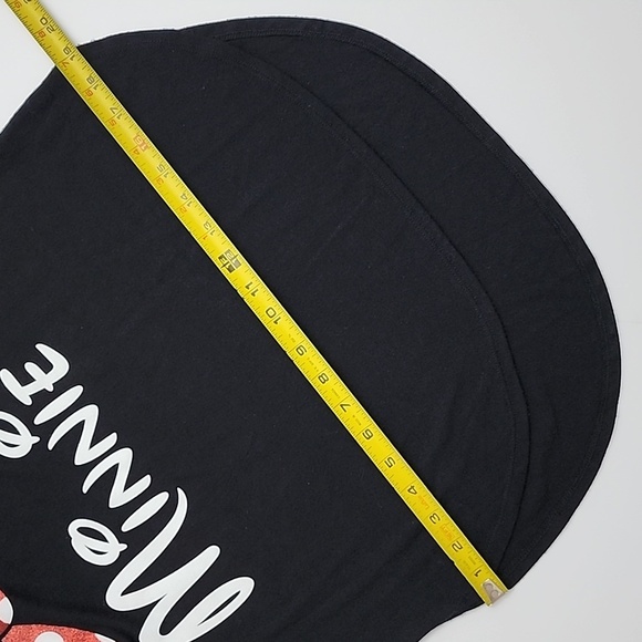 Disney Minnie Mouse Short Sleeve T-Shirt Black Red Glitter Bow Size Medium 7, 9 - Picture 10 of 10